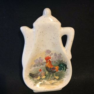 Vintage Ceramic Rooster Kitchen Spoon Rest Wall Decor