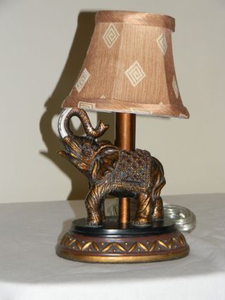 Small Elephant Table Lamp - Raised Trunk For Luck
