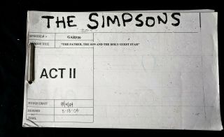 The Simpsons Production The Father The Son & The Holy Storyboard 93 Pgs