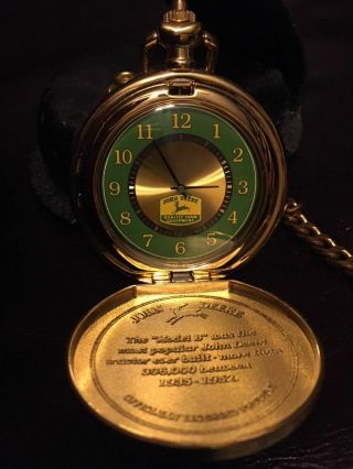John Deere Pocket Watch (franklin) & A Leather Pouch