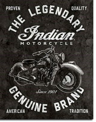 Indian Motorcycle Legendary 12x16 Vintage Style Metal Signs Man Cave Decor Biker