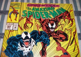 The Spider - Man 362 Carnage & Venom From May 1992 In Nm - Con.  Dm