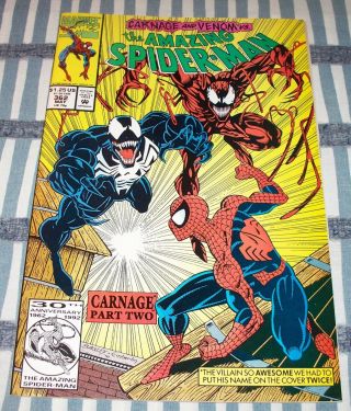 The Spider - Man 362 CARNAGE & VENOM from May 1992 in NM - con.  DM 2