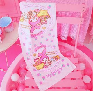 Cute Blue My Melody Multipurpose Bathroom Towels For Hand,  Face,  Gym And Spa