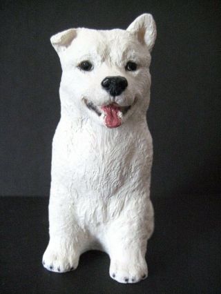 White Samoyed Puppy Dog 4 " Figurine Marked Godfrey North Light 1988 Uk