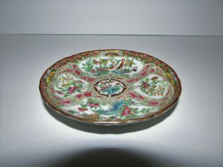 Antique 19th Century Chinese Rose Medallion Bowl with Birds Butterflies 520 6