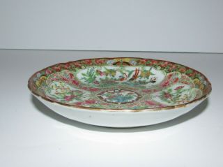 Antique 19th Century Chinese Rose Medallion Bowl with Birds Butterflies 520 7