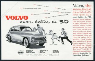 1959 Volvo 544 Car Illustrated Vintage Print Ad
