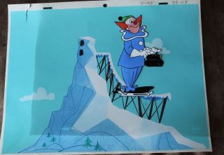Bozo The Clown Animation Cel Hand Painted Background 810 Larry Harmon