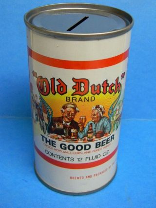 Rare Vintage Old Dutch Flat Top Bank Beer Can Queen City Cumberland Maryland
