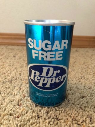 1970’s Dr Pepper Sugar Straight Steel Soda Pop Can