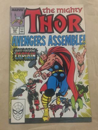 The Mighty Thor 390 (apr 1987,  Marvel) Captain America Lifts Thor 