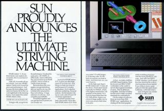 1991 Sun Sparcstation 2 Computer Photo Vintage Print Ad