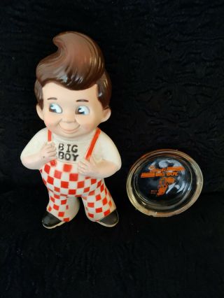 Vintage Big Boy Restaurant Piggy Bank Plus Big Boy Ashtray1978 Memorabilia