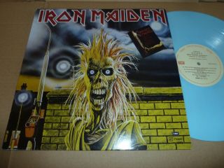 Iron Maiden - Self Titled Lp Rare Argentina Blue Vinyl Ex