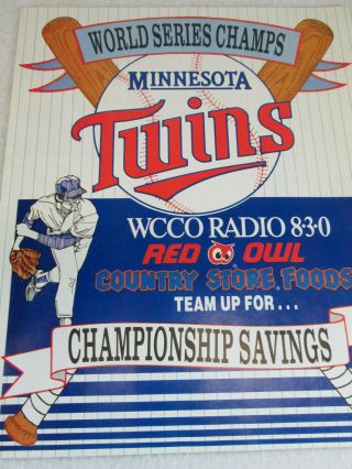 Vintage 1988 Minnesota Twins Red Owl Grocery Stores Coupon Book Schedule