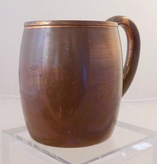 Solid Copper West Bend Wb Signed Miller High Life Moscow Mule Cup Mug