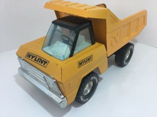 Vintage 1970s Nylint Dump Truck Yellow Withblack Cabin Usa 13” Long