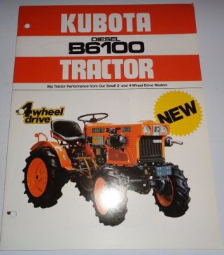 Kubota B6100 Diesel Tractor Sales Brochure Literature Advertising Ad