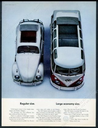 1963 Vw Beetle Classic Sunroof Car Bus Color Photo Volkswagen Vintage Print Ad