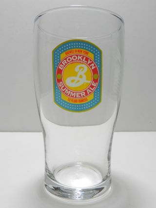 Brooklyn Brewery Summer Ale Beer Glass With Laser Etching On Base York