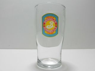 Brooklyn Brewery Summer Ale Beer Glass with Laser Etching On Base York 3