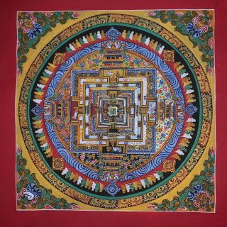Masterpiece Handpainted Tibetan Kalchakra Mandala Thangka Painting Chinese A2p