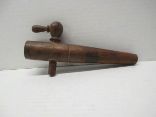 Vtg Wooden Barrel Tap Spout With Cork Gasket Made In Germany