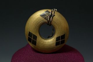 Japan Antique Edo Gold Netsuke Reel archery 弓 yoroi katana samurai tsuba inro 武将 2