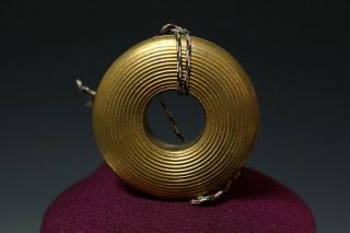 Japan Antique Edo Gold Netsuke Reel archery 弓 yoroi katana samurai tsuba inro 武将 3
