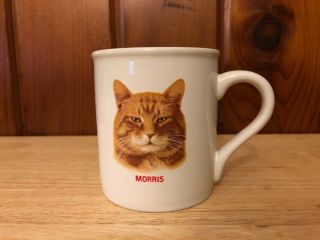 Morris The Cat Vintage Coffee Mug 9 Nine Lives Orange Tabby Kitty Papel