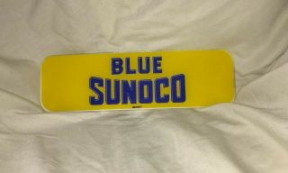 Blue Sunoco Ad Glass - Bennett Pumps 900 - 1000