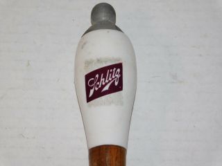 Vintage Schlitz Wood Metal Beer Tap Keg Handle Knob Man Cave Bar Brewery Display 2