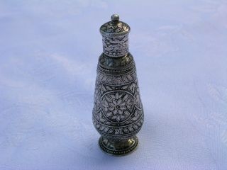 Antique India Middle East Silver Snuff Bottle