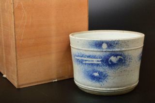 T6209: Japanese Old Imari - Ware Bat Moon Pattern Mizusashi Fresh Water Pot W/box