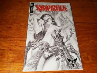 Vampirella 1 Dynamite 2019 Alex Ross 1:50 B&w Sketch Variant Comic Book