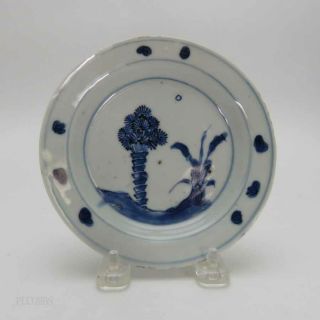 17th.  C Chinese Ming Dynasty Tianqi Blue And White Plate With Trees 82