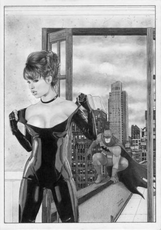 Talia Al Ghul Bombshells Batman Selina Pin - Up Sexy Art Catwoman Damian