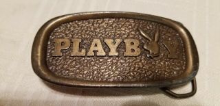 Brass Playboy Belt Buckle Vintage 1970 