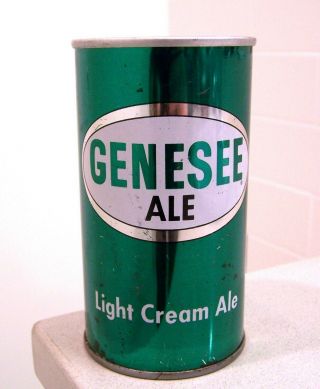 c.  1960s GENESEE Light Cream Ale fan tab metallic early SS beer can Rochester 3