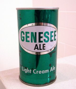 c.  1960s GENESEE Light Cream Ale fan tab metallic early SS beer can Rochester 4
