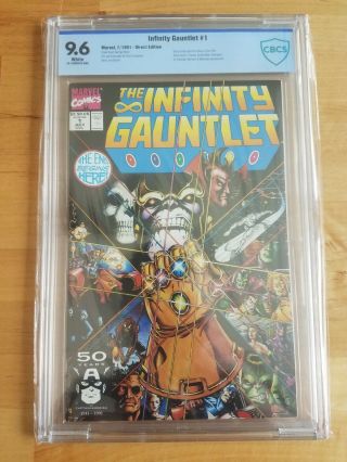 Infinity Gauntlet 1 Graded Cbcs 9.  6,  White Pages,  Nm,
