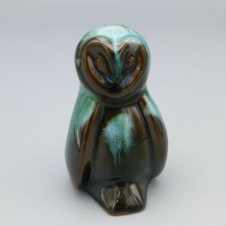 Blue Mountain Pottery Barn Owl Figurine Turquoise Green Brown Glaze 3 " Canada
