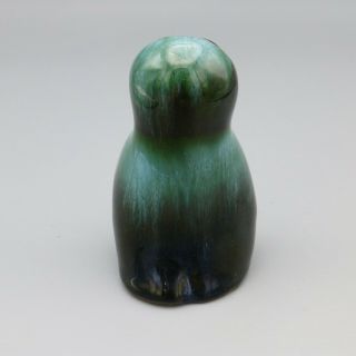 Blue Mountain Pottery Barn Owl Figurine Turquoise Green Brown Glaze 3 
