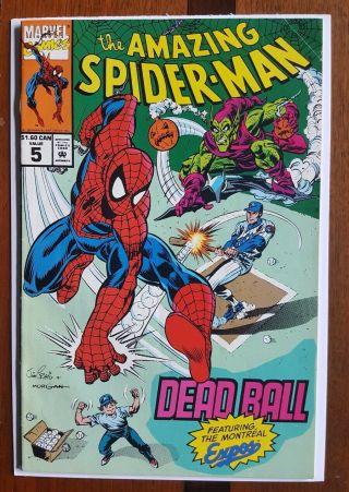 Spiderman Dead Ball 5 Marvel Comic Canadian Edition 1993 Montreal Expos