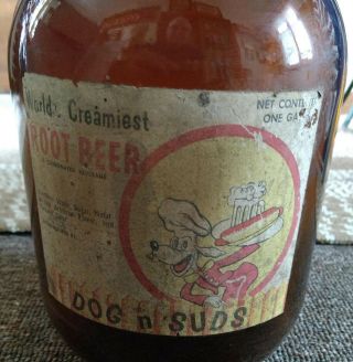 Vintage DOG N SUDS ROOT BEER Paper Label One Gallon 