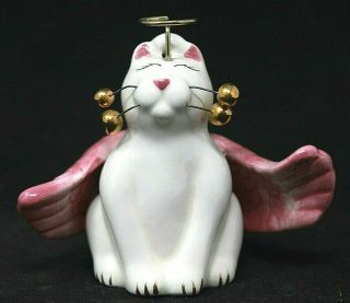 2002 Amy Lacombe Hp Ceramic Cat " Angelica " Ornament 87004,  Willitts 2 1/2 " Epoc