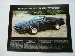 1981 TRIUMPH TR7 SPIDER MODEL SHOWROOM SALES BROCHURE.  4 - PAGE FOLDOUT STYLE 2