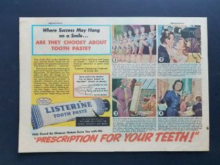Listerine Toothpaste Dentist Art 1943 Vintage Print Ad 3