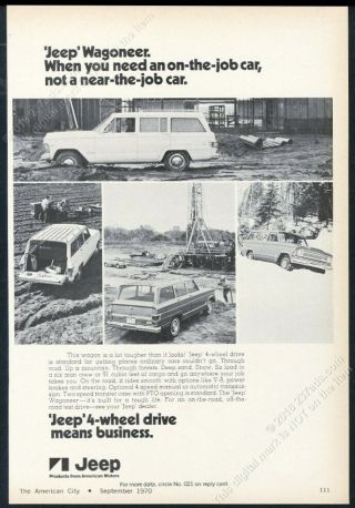 1970 Jeep Wagoneer 4 Photo Unusual Vintage Trade Print Ad